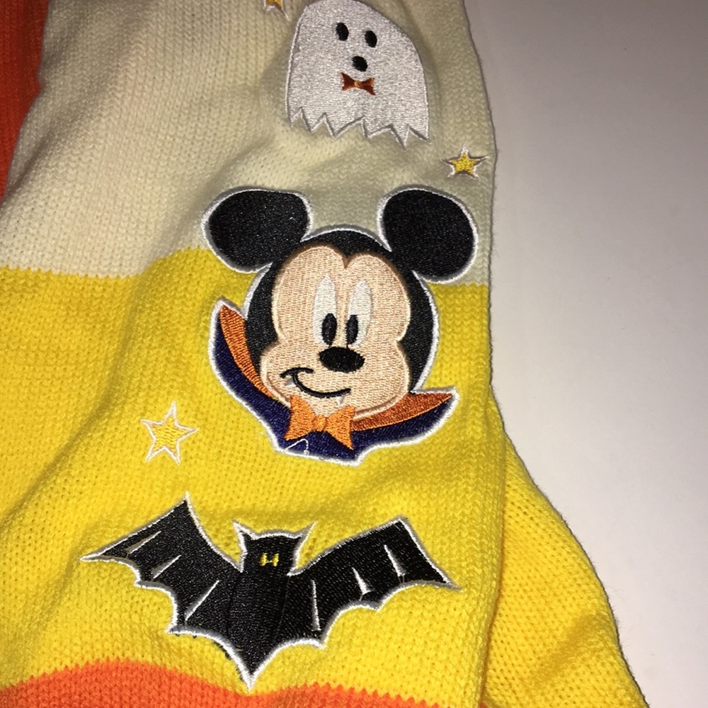 HP🎊🎊🎃Disney Mickey Mouse Halloween Candy Corn Stripe Girls Open Cardigan - Picture 7 of 15
